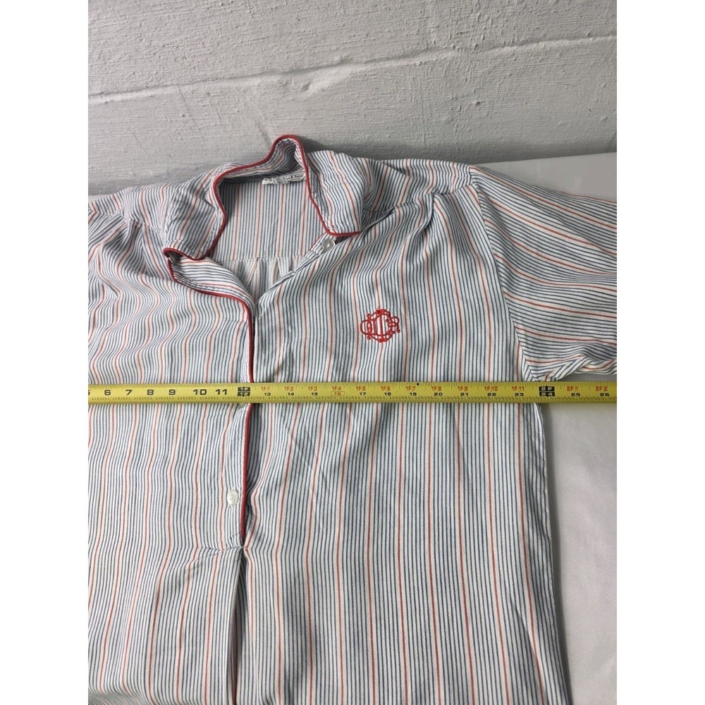 Vtg Christian Dior Lingerie Cotton Nightgown Large Light Blue Embroidered Logo - Picture 7 of 10